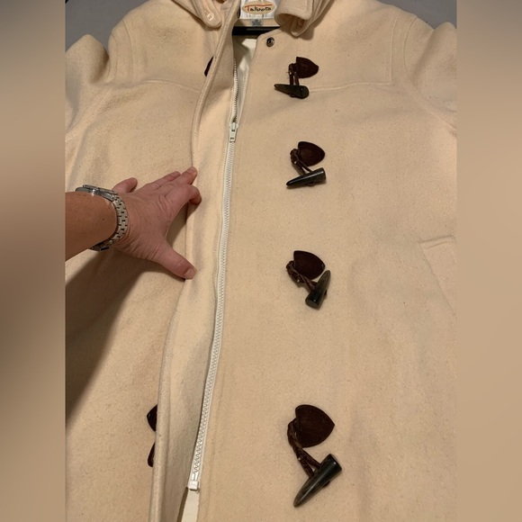 Talbots 100 % wool cream duffle coat size 16 - Picture 7 of 13
